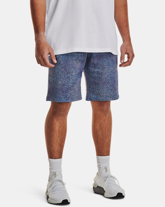 Men's UA Rival Fleece Printed Shorts, Blue, pdpMainDesktop image number 0